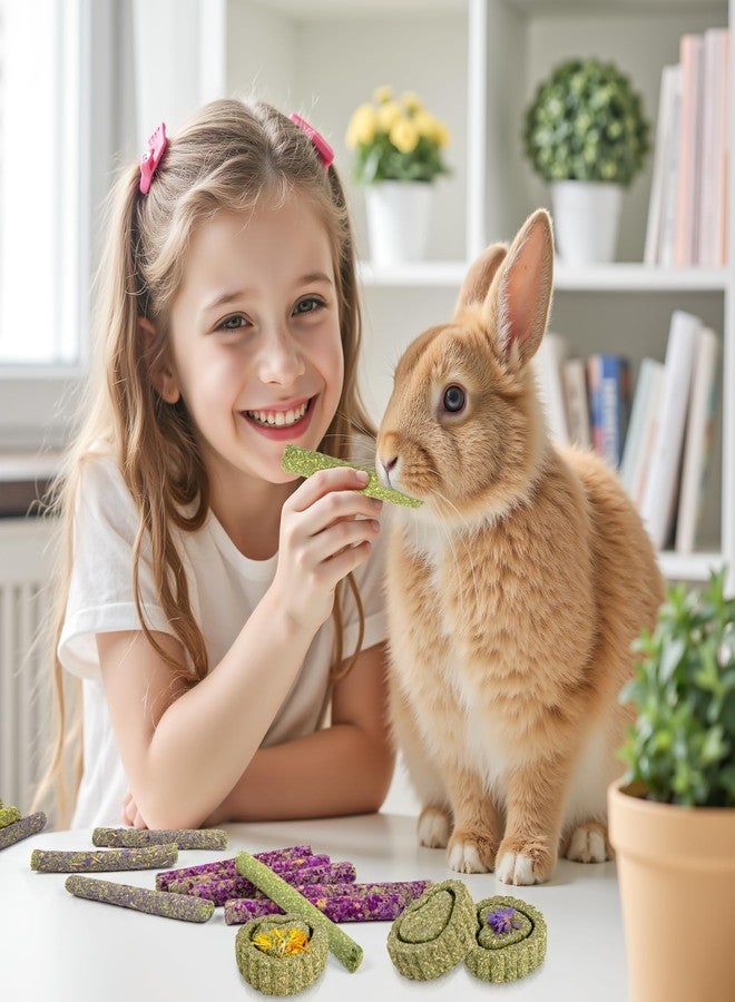 Sofier Timothy Hay Treats Rabbit Toys Bunny Guinea Pig Hamster Natural Chews for Teeth Handmade Rabbit Chews and Treats Chinchilla Rat Gerbil - Image 3